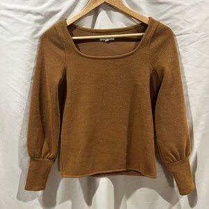 Madewell Size XXS (fits XS) Tan Brown Square Neck Knit Top